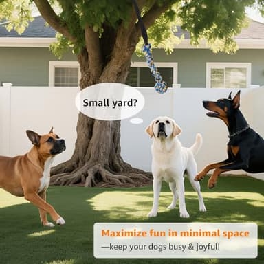 LOOBANI Outdoor Bungee Tug Toy, Dog Toy Hanging from Tree for Small to Large Dogs, Interactive Exercise Play Cord & Tether with Chew Rope Toy (Tree Stump Tug of War-Black) - Image 8