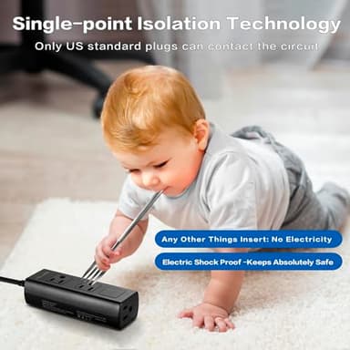 Outdoor Power Strip Weatherproof, 10FT Heavy Duty Outdoor Extension Cord - 3 Outlets - Waterproof Surge Protector, Shockproof Overload Protection Electrical Outlet, Industrial/Home Power Strip - Image 4