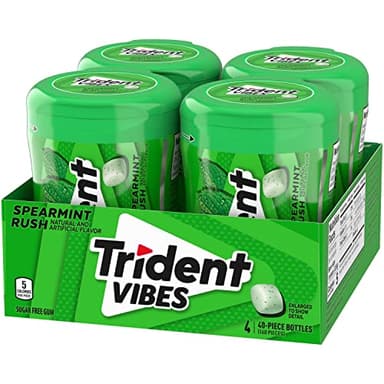 Trident Vibes Spearmint Rush Sugar-Free Chewing Gum, 4 Bottles of 40 Pieces (160 Total Pieces) - Image 10