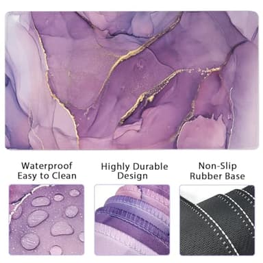 Large Keyboard Mouse Pad Set, Extended Mouse Pad+Keyboard Wrist Rest Support, Memory Foam Ergonomic Easy Typing, 4Pcs (35.4×15.7 in) Desk Pad Set for Home Office Study Game - Purple - Image 3