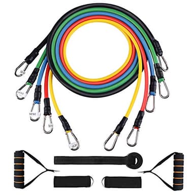 Resistance Bands Set (12pcs), Workout Bands with Handles, Door Anchor, Ankle Straps and Carry Bag, Exercise Bands for Shape Body and Home Workouts - Image 8
