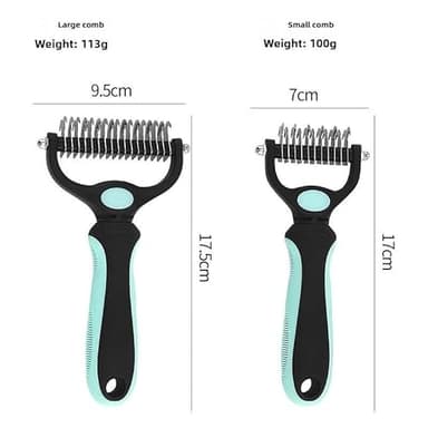 Pet Comb Ultimate Dog Grooming Set: Professional Deshedding Brushes for Dogs & Cats – Perfect for Long-Haired Breeds, Flea Removal, & Dematting (Green, For Cats and Small Dogs) - Image 6