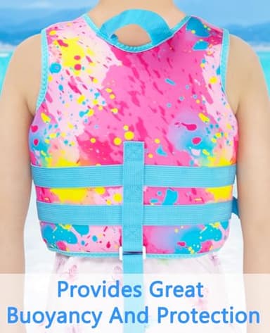Gogokids Toddler Swim Vest, Kids Float Jacket with Dual Adjustable Strap, Child Swimming Pool Vest for 2-8 Years Swimming Learning - Image 5