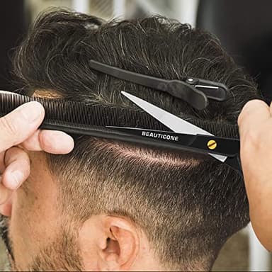 BEAUTICONE Hair Cutting Scissors | 6.5 Inch Professional Stainless Steel Barber Shears | Hairdressing Scissors | Smooth & Sharp Edge Blades - for Men/Women (Fix Screw Cutting Black) - Image 5