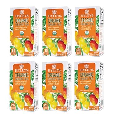 Hyleys Organic Green Tea Mango and Lemon Flavor - 25 Tea Bags - (6 Pack - 150 Tea Bags Total) - Image 5