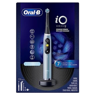 Oral-B iO Series 9 Electric Toothbrush with 4 Brush Heads, Aqua Alabaster - Image 1