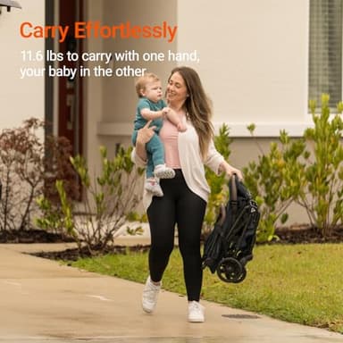 MAMAZING Lightweight Baby Travel Stroller with Carbon Fiber Frame, Compact & Airplane-Friendly, One-Handed Folding Design, 11.6 lbs, Perfect for Toddlers, Jet - Image 4