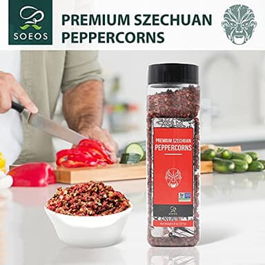 Soeos Sichuan Peppercorns, 8oz(227g), Authentic Szechuan Red Peppercorn, Numbing and Tingle Effect, Less Seeds, Strong Flavor, Essential for Mapo Tofu, Kung Pao Chicken and Asine Cusine - Image 3