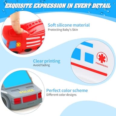 Bath Toys for Toddlers 1-3 - Toy Car Mold Free Baby Bath Toys for Infants 6-12 Months No Hole Bath Toys for Babies Toddlers Bathtub Toys Pool Toys Bath Toys for Kids Ages 1-3 Water Toys for Kids - Image 6