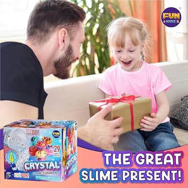 4 LB Huge Glassy Clear Slime Bucket Toy for Kids, FunKidz 64 FL OZ Premade Big Crystal Slime Pack Gift with 29 Sets Add-ins Jumbo Slime Kit for Girls Boys Party Present - Image 5