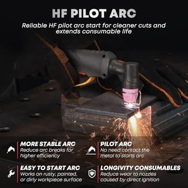 bestarc Plasma Cutter, [Pilot Arc][Large LED Display][Air Sensor]50A bestarc Plasma Cutter Machine 110/220V Dual Voltage, 1/2'' Clean Cut 3/4 Inch Max Cut, Post Flow Mesh, 2T/4T for Beginners DIY - Image 5