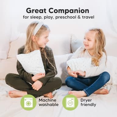 Mini Toddler Pillow with Pillowcase - 9x13 My Little Dreamy Travel Kids Pillow for Sleeping, Toddler Bed, Small, Tiny, Organic Cotton Pillowcase, Soft & Breathable, Kids 2-4 Years Old (Acorn) - Image 7