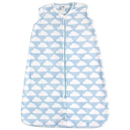 Hudson Baby Unisex Baby Plush Sleeping Bag, Sack, Blanket, Blue Clouds Plush, 12-18 Months