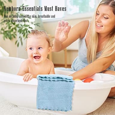 Cute Castle Ultra-Soft Baby Washcloths, 16 Pack - 9" by 9", Gentle on Sensitive Skin for Face and Body, Plush, Super Absorbent Wash Clothes for Girls and Boys - Image 5