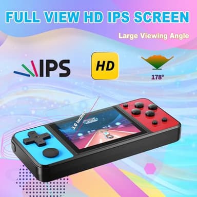 Beico 32 Bit Kids Handheld Games Preloaded 139 Video Games,Portable Electronic Toys with 3.0" IPS Screen Rechargeable Battery,Gaming System Birthday Gifts for Boys Girls Ages 4-12 (Blue-Red) - Image 3