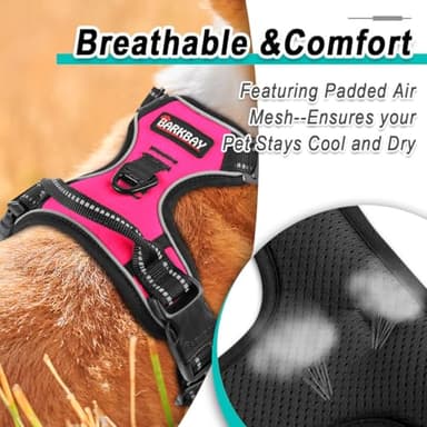 BARKBAY Dog Harness No Pull 3 Buckles for Small Dogs - Adjustable, Reflective, Comfortable, No Choke, Heavy-Duty - Perfect for Outdoor Training, Walking, and Hiking - Strong & Durable - S & Pink - Image 9