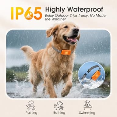 KJKZO Dog Bark Collar for Large Medium Small Dogs, Effective No-Bark Collar, Smart Barking Collar, Rechargeable Bark Collar with 7-Level Sensitivity, 3 Beep & Vibration Modes, Waterproof, Orange - Image 4