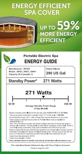 INTEX 28425EH PureSpa Bubble Massage Spa Set Outdoor Inflatable Portable Hot Tub, Includes Energy Efficient Spa Cover, Saltwater System Ready, 4 Person, 77in x 28in - Image 9