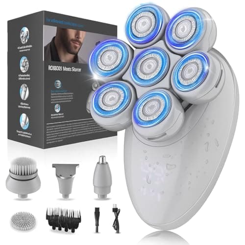 Head Shavers for Bald Men, Electric Razor, IPX8 Waterproof Dry/Wet Bald Head Shaver with 10000 RPM High-Speed Motor, Rechargeable Head Razor with LED Display, USB-C Cable, Perfect for Home & Travel - Image 1