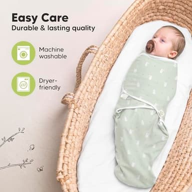 3-Pack Organic Baby Swaddle Sleep Sacks - Swaddles for Newborns, Infant 0-3 Months, Baby Girls, Boys, Soft & Snug Newborn Sleep Sack, Nursery Swaddling Blankets (Bunnies) - Image 7