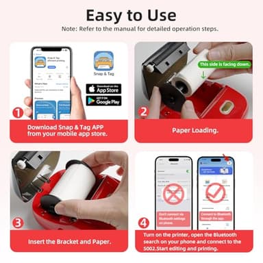 ORGSTA Sticker Printer PrintPods Mini Printer Bluetooth Portable Sticker Maker with 1 Roll Paper Thermal Inkless Label Maker Machine Impresora Portátil Instant Print for Notes, Journal, DIY, Gift - Image 8