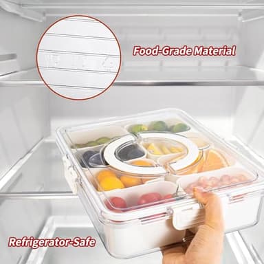 KocelFir Snack Box Container, Divided Serving Tray with Lid and Handle Snackle Box Container, Snack Organizer for Adults Fruit, Veggie, Perfect for Party, Entertaining - Image 7