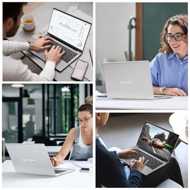 Molegar 15.6" FHD Laptop Computer with Backlit Keyboard,32GB RAM 512GB SSD,Quad Core N95 Processor(Up to 3.4GHz),180 ° Angle Opening,Fingerprint Reader,8000mAh Battery,Webcam,WiFi 5,BT, HDMI,USB 3.0 - Image 7