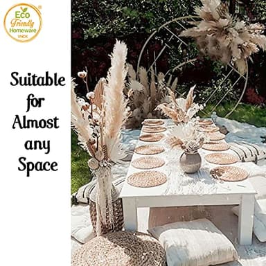 Round Placemats Set of 8, Boho Table Mats Set of 8, Woven Placemats for Round Table, Chargers for Dinner Plates, Wicker Place Mats, Water Hyacinth Plate Mat, Individuales para Mesa De Comedor, 13.4in - Image 5