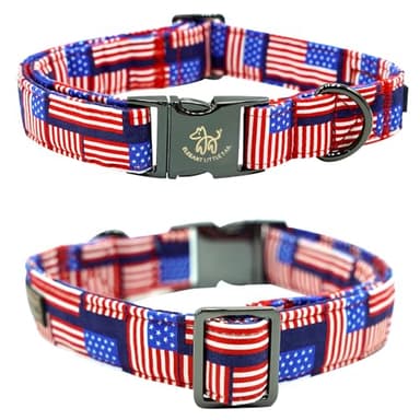 Elegant little tail Independence Dog Collar, Holiday Pet Collar with Bow Dog Durable Patriotic Dog Collars Pet Gift Adjustable Dog Collar for Large Dogs - Image 4