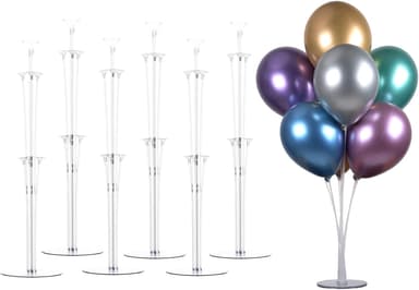 LANGXUN 28" Height Table Balloon Stand Kit for Birthday Party Wedding Decorations, Balloons Arch Kit for Graduation Party and Christmas Balloon Decorations (6 Pack - Image 2