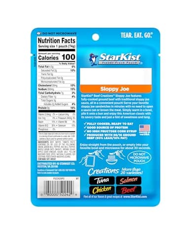 StarKist Beef Creations Sloppy Joe, 2.6 oz pouch - Image 2