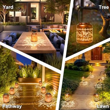 Mothers Day Gifts Butterfly Solar Lanterns Outdoor Hanging Waterproof Butterfly Garden Decor Gifts for Women Mom Grandma Metal Solar Lights Decoration Outside for Yard, Patio,Pathway Landscape - Image 7