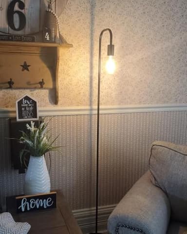 Oneach 63.75" Industrial LED Floor Lamp for Living Room Bedroom Reading Office Metal Minimalist Standing Lamp Tall Pole Lamps Office Black(Bulb not Included) - Image 6