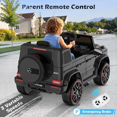 ANPABO Licensed Mercedes-Benz G63 Car for Kids, 12V Ride on Car w/Parent Remote Control, LED Headlights, Music Player & Horn, Soft Start, Low Battery Prompt, Kids Electric Vehicle, Black - Image 3