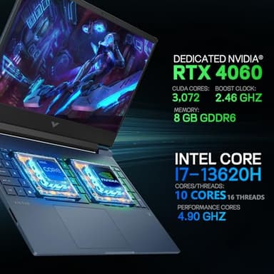 HP Victus 15 Gaming Laptop, 15.6" FHD 144Hz Display Portatil Gamer, Core i7-13620H, NVIDIA GeForce RTX 4060,32GB RAM 2TB SSD, Lifetime Windows 11 Pro and Office Pro with Sound-Controlled Light - Image 2