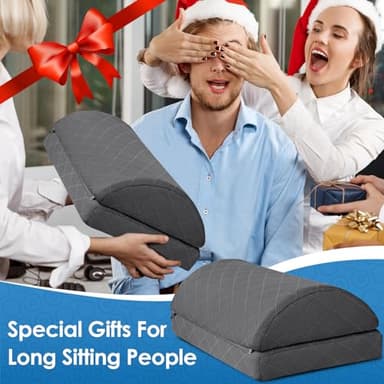 CushZone Foot Rest for Under Desk at Work Adjustable Foam for Office and Home, Office Desk Accessories，Comfortable Footrest with 2 Adjustable Heights，Back & Hip Pain Relief (Gray-16.9 in) - Image 7