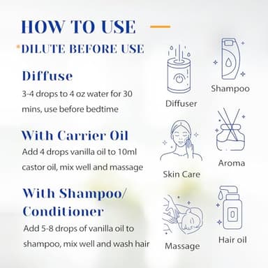 HIQILI Vanilla Essential Oil, Undiluted Natural Strong Fragrance Add in Skin Perfume, Unscented Lotion, Candle Soap Making Scent, Relax at Home with Diffuse Warm Sweet Aroma -100ML - Image 7