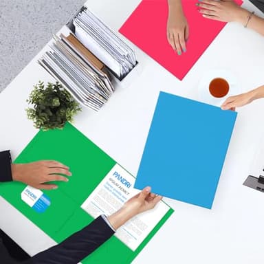 Two Pocket Folders, PANDRI 125 Pack 2 Pocket Folders, Letter Size Paper File Folder for School Office Home Business, Assorted 5 Colors - Image 7