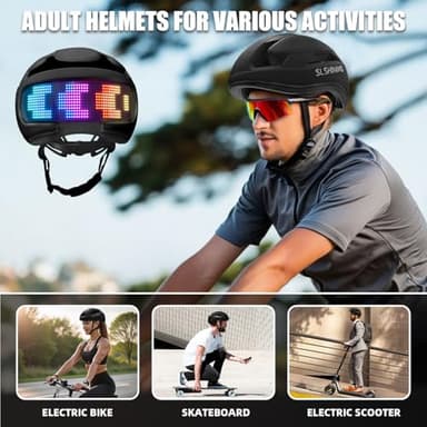 Bike Helmet Adult Men Women: Smart Bike Helmet Bicycle Helmets with Light for Mountain Bike Road Cycling Electric Scooter Skateboard Roller Skating Ebike Bike Helmets for Adults Teen Helmets Black - Image 7