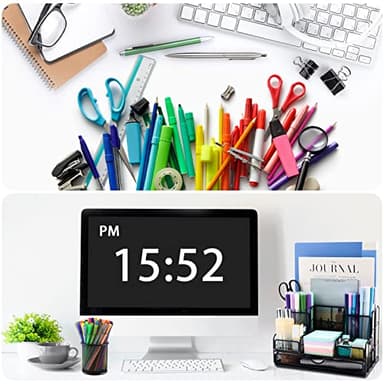 BCCICE Desk Organizers Caddy and Accessories with 7 Compartments + Pen Holder / 72 Clips Set, Drawer, Black Mesh Office Supplies Desktop Organizer for Home, Office Ect - Image 2