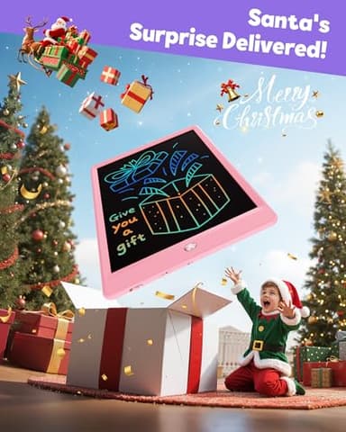 TEKFUN LCD Writing Tablet Doodle Board, 10inch Colorful Drawing Pad for Kids, Mess Free Coloring for Toddlers, Toys Gifts for 3 4 5 6 7 8 Year Old Girls Boys (Pink) - Image 9