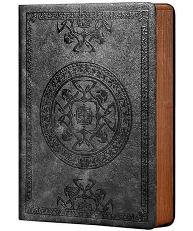 CAGIE Lined Journal for Men Soft Cover Notebook Leather Journals for Writing, 180 Lay Flat Vintage Mens Journal Personal Diary, 5.7'' X 8.3'', Black - Image 1