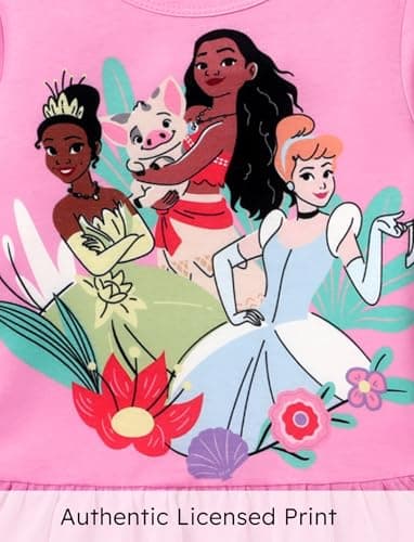 Disney Princess Toddler Girl Outfit 2PCS Girls Clothes Long Sleeve T-Shirt Dress and Striped Leggings Clothing Sets Fall Casual Pullover Dailywear Pink 3-4T - Image 5