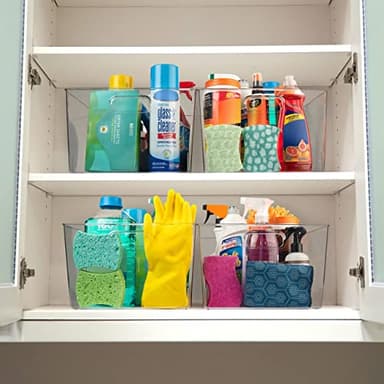 ClearSpace Clear Plastic Storage Bins – XL 4 Pack Perfect for Kitchen,Fridge, Pantry Organization, Cabinet Organizers - Image 2