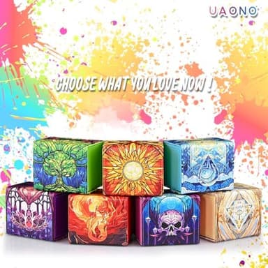 UAONO Deck Box for MTG Cards, Trading Card Storage Box Holds 120+ Sleeved Commander Deck, PU Leather Card Box Suits TCG Magic Cards with 2 Dividers (Blue,Drop) - Image 7