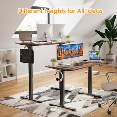 STARY Electric Standing Desk Adjustable Height Sit Stand Home Office Desk with Splice Board - Image 4
