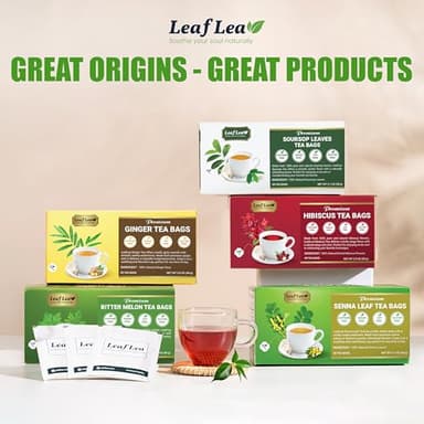 LeafLea 80 Senna Leaf Tea Bags – Natural Herbal Laxative Tea, Supports Gentle Constipation Relief & Healthy Digestion, Caffeine-Free, Sugar-Free, No Gluten, Non-GMO, Vegan, Individually Wrapped - Image 9
