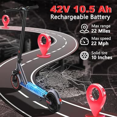Electric Scooter, 8.5" /10" /14" Tire, 16/19/22 Mph Top Speed, 12/21/27/28/49/50 Miles Long Range, Folding Escooter for Adults and Teens with Seat Bag, Dual Braking, Dual Suspension, App - Image 2