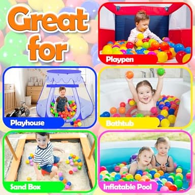 Play Balls for Ball Pit, Plastic Crush Proof, Phthalate & BPA Free, Assorted Colors. (1000 Balls) - Image 5