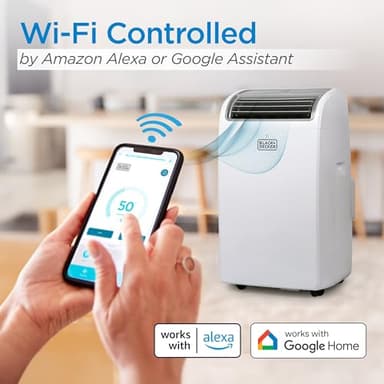 BLACK+DECKER Smart Portable Air Conditioner, 14,000 BTU (10,200 BTU SACC) for Rooms up to 700 Sq. Ft., Smart Portable AC with Follow Me Remote and Window Kit, BPACT14WT, White - Image 2
